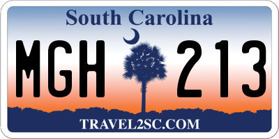 SC license plate MGH213