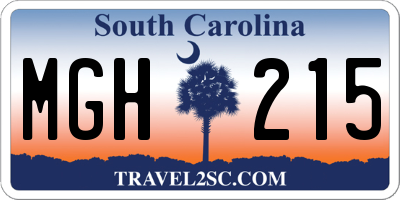 SC license plate MGH215