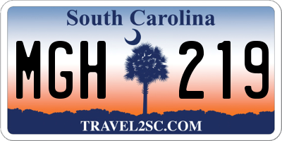 SC license plate MGH219