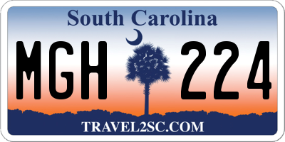 SC license plate MGH224
