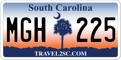 SC license plate MGH225