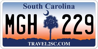 SC license plate MGH229