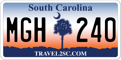 SC license plate MGH240