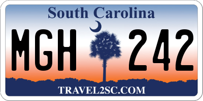 SC license plate MGH242
