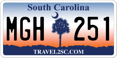 SC license plate MGH251