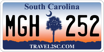 SC license plate MGH252