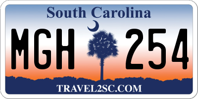 SC license plate MGH254