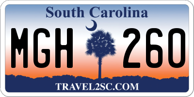 SC license plate MGH260