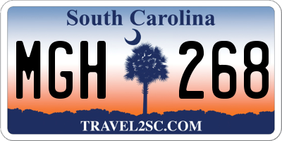 SC license plate MGH268