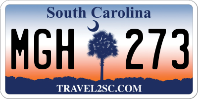 SC license plate MGH273