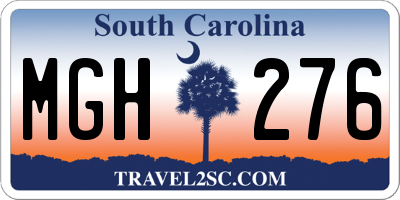 SC license plate MGH276