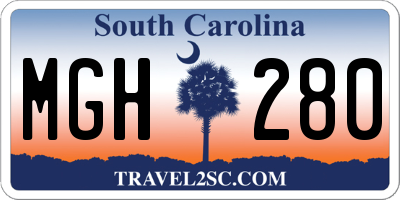 SC license plate MGH280