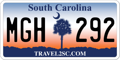 SC license plate MGH292