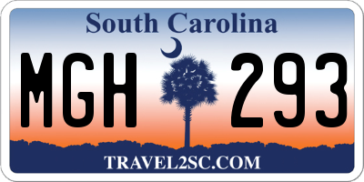 SC license plate MGH293
