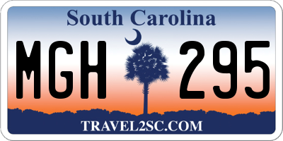 SC license plate MGH295