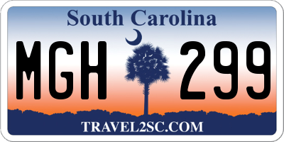 SC license plate MGH299