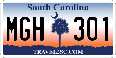 SC license plate MGH301