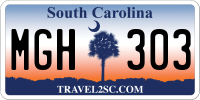 SC license plate MGH303