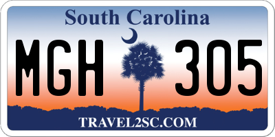 SC license plate MGH305