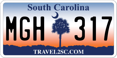 SC license plate MGH317