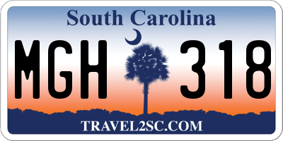 SC license plate MGH318