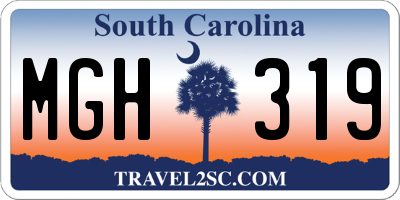 SC license plate MGH319
