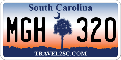 SC license plate MGH320