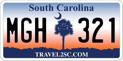 SC license plate MGH321