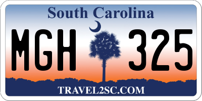 SC license plate MGH325