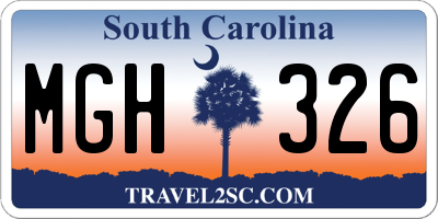 SC license plate MGH326