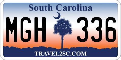 SC license plate MGH336