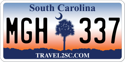 SC license plate MGH337