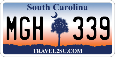 SC license plate MGH339
