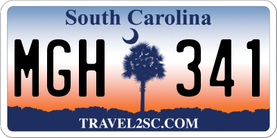 SC license plate MGH341