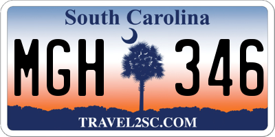 SC license plate MGH346