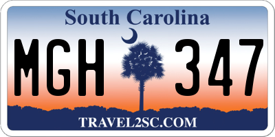 SC license plate MGH347