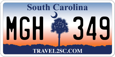 SC license plate MGH349