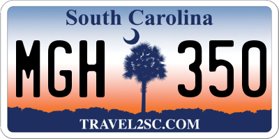 SC license plate MGH350