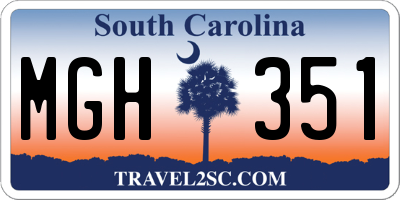 SC license plate MGH351