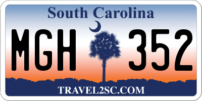 SC license plate MGH352
