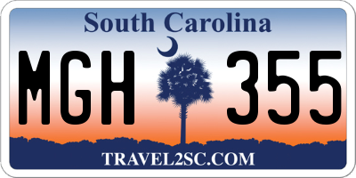 SC license plate MGH355