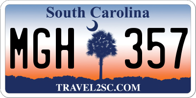 SC license plate MGH357