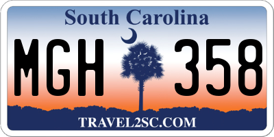 SC license plate MGH358