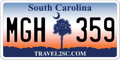 SC license plate MGH359