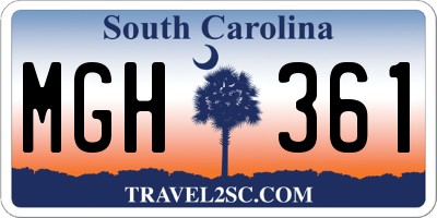 SC license plate MGH361
