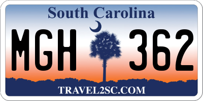 SC license plate MGH362
