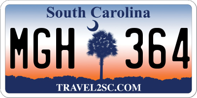 SC license plate MGH364
