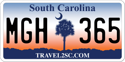 SC license plate MGH365