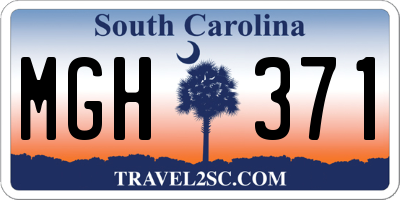 SC license plate MGH371