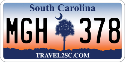 SC license plate MGH378